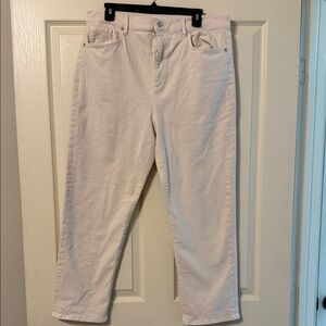 LOFT Straight-Leg Jeans in Light Cream